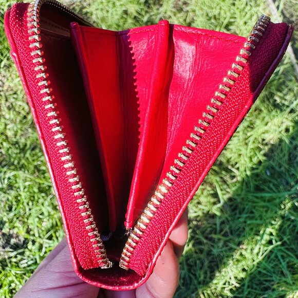 Kate Spade Cedar Street Lacey Patent Leather Red Wallet - Picture 15 of 16